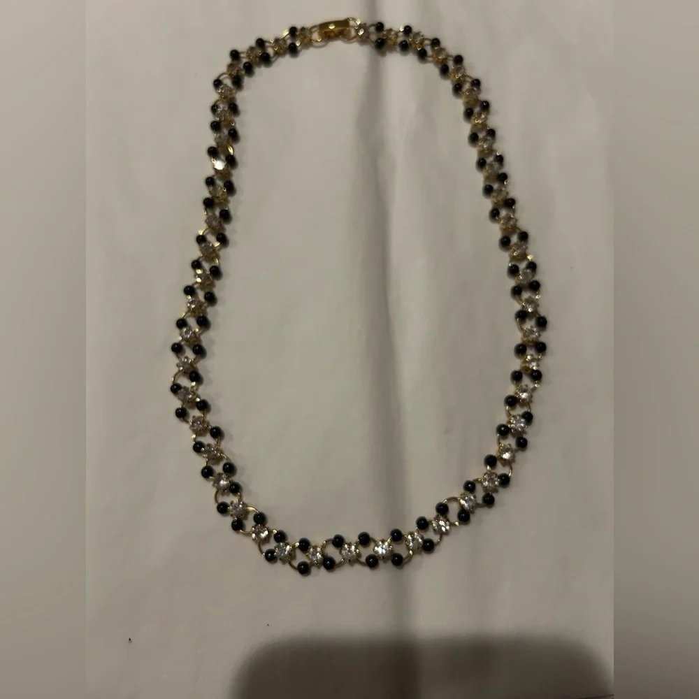 Elegant Black and Gold Beaded Necklace